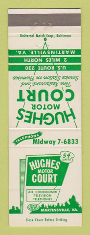 Matchbook Cover - Hughes Motor Court Martinsville VA