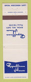 Matchbook Cover - Republican House Ripon WI