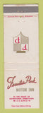 Matchbook Cover - Fountain Park Motor Inn Sheboygan WI WEAR