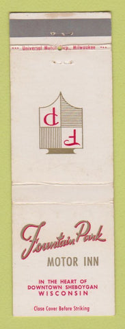Matchbook Cover - Fountain Park Motor Inn Sheboygan WI WEAR