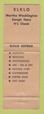 Matchbook Cover - Elklo Motor Lodge Falmouth VA WEAR