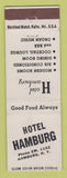 Matchbook Cover - Hotel Hamburg NY