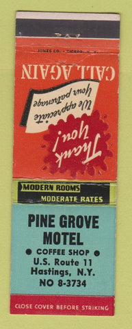 Matchbook Cover - Pine Grove Motel Hastings NY