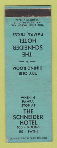 Matchbook Cover - Schneider Hotel Pampa TX