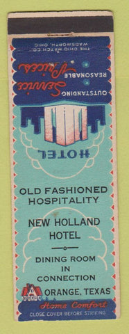 Matchbook Cover - New Holland Hotel Orange TX