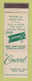 Matchbook Cover - The Concord Kiamesha Lake NY