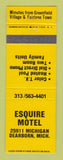 Matchbook Cover - Esquire Motel Dearborn MI