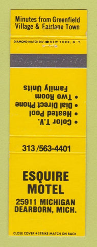 Matchbook Cover - Esquire Motel Dearborn MI