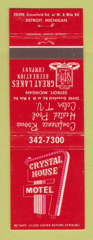 Matchbook Cover - Crystal House Motel Detroit MI