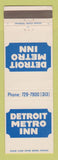 Matchbook Cover - Detroit Metro Inn MI