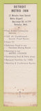 Matchbook Cover - Detroit Metro Inn MI