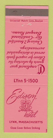 Matchbook Cover - Edison Hotel Lynn MA