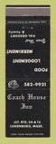 Matchbook Cover - Coach House Inn Lunenburg MA