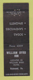 Matchbook Cover - William Byrd Inn Richmond VA