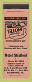 Matchbook Cover - Motel Stratford Richmond VA