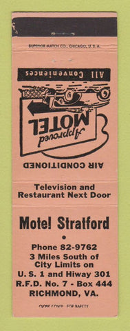 Matchbook Cover - Motel Stratford Richmond VA