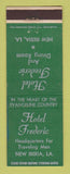 Matchbook Cover - Hotel Frederic New Iberia LA