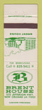 Matchbook Cover - Brent House New Orleans LA
