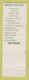 Matchbook Cover - Brent House New Orleans LA