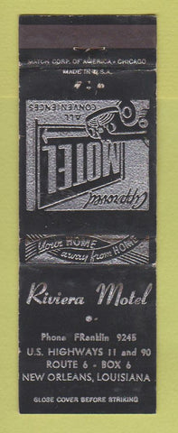 Matchbook Cover - Riviera Motel New Orleans LA WORN