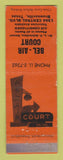 Matchbook Cover - Bel Air Court Brownsville TX