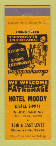 Matchbook Cover - Hotel Moody Brownsville TX