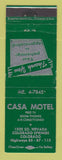 Matchbook Cover - Casa Motel Colorado Springs WEAR