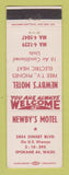 Matchbook Cover - Newby's Motel Spokane WA