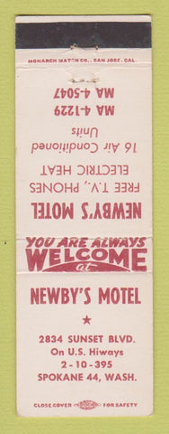 Matchbook Cover - Newby's Motel Spokane WA