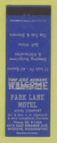 Matchbook Cover - Park Lane Motel Spokane WA