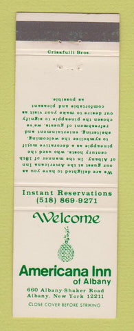 Matchbook Cover - Americana Inn Albany NY