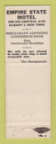 Matchbook Cover - Empire State Motel Albany NY