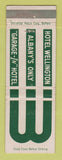 Matchbook Cover - Hotel Wellington Albany NY WEAR