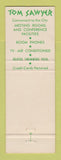 Matchbook Cover - Tom Sawyer Motor Inn Elmira NY Albany