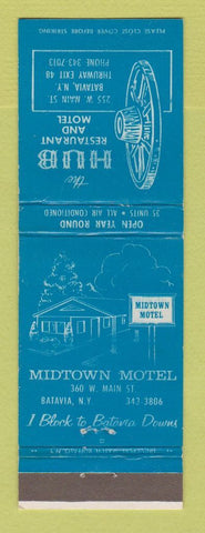 Matchbook Cover - Hub Restaurant Motel Batavia NY