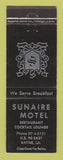 Matchbook Cover - Sunaire Motel Rayne LA
