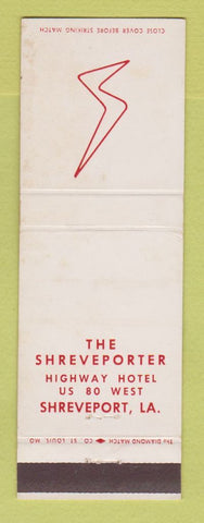 Matchbook Cover - Shreveporter Hotel Shreveport LA