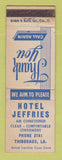 Matchbook Cover - Hotel Jeffries Thibodaux LA WEAR
