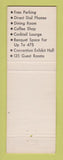 Matchbook Cover - Parker Motor Hotel Minot ND