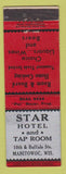 Matchbook Cover - Star Hotel and Tap Room Manitowoc WI