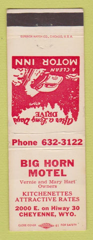 Matchbook Cover - Big Horn Motel Cheyenne WY WEAR