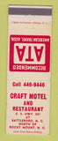 Matchbook Cover - Craft Motel Restaurant Battleboro NC