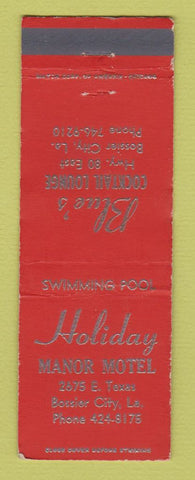 Matchbook Cover Holiday Manor Motel Bossier City LA Blue's Cocktail Lounge WEAR