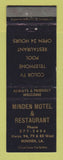 Matchbook Cover - Minden Motel Restaurant LA WEAR