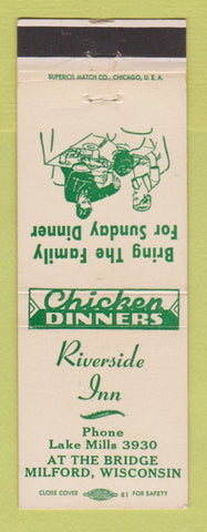 Matchbook Cover - Riverside Inn Milford WI