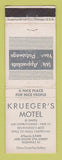 Matchbook Cover - Krueger's Motel Milwaukee WI WEAR
