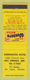 Matchbook Cover - Best Western Greenwood Motel Hot Springs AR