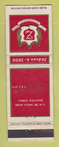 Matchbook Cover - Hotel Astor New York City