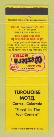 Matchbook Cover - Best Western Turquoise Motel Cortez Colorado