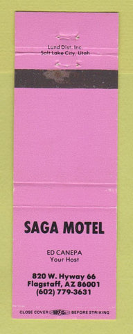 Matchbook Cover - Saga Motel Flagstaff AZ Ed Canepa
